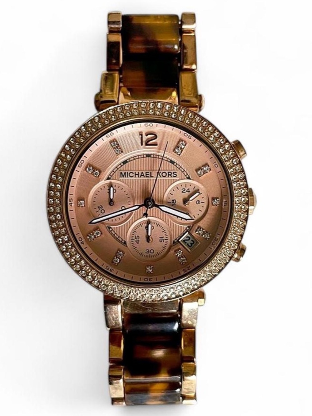 Michael Kors Parker Rose Gold & Tortoise Chronograph Watch MK5538